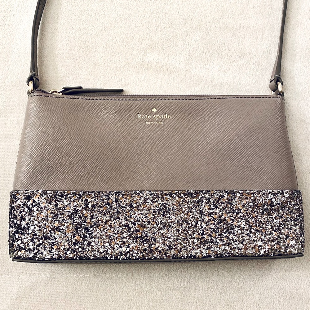 Kate Spade Gray Sparkly Crossbody